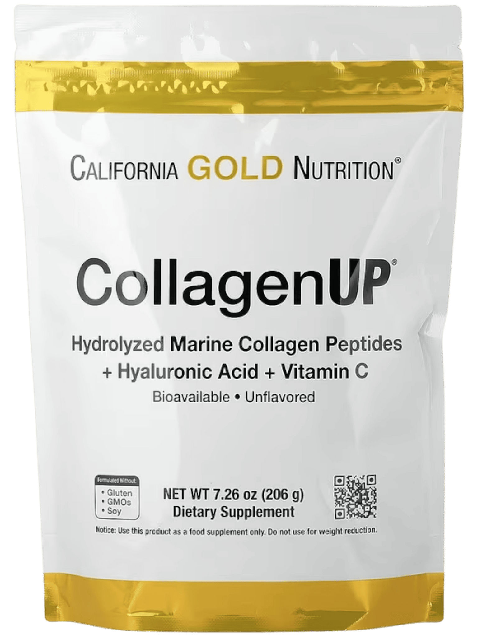 CollagenUP Marine Collagen Hyaluronic Acid Vitamin C  206g (California Gold Nutrition)