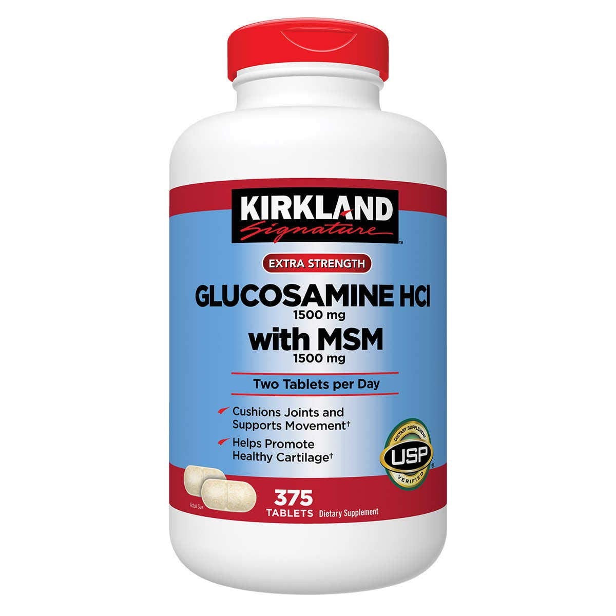 Glucosamine HCI with MSM 1500mg 375tab (Kirkland)