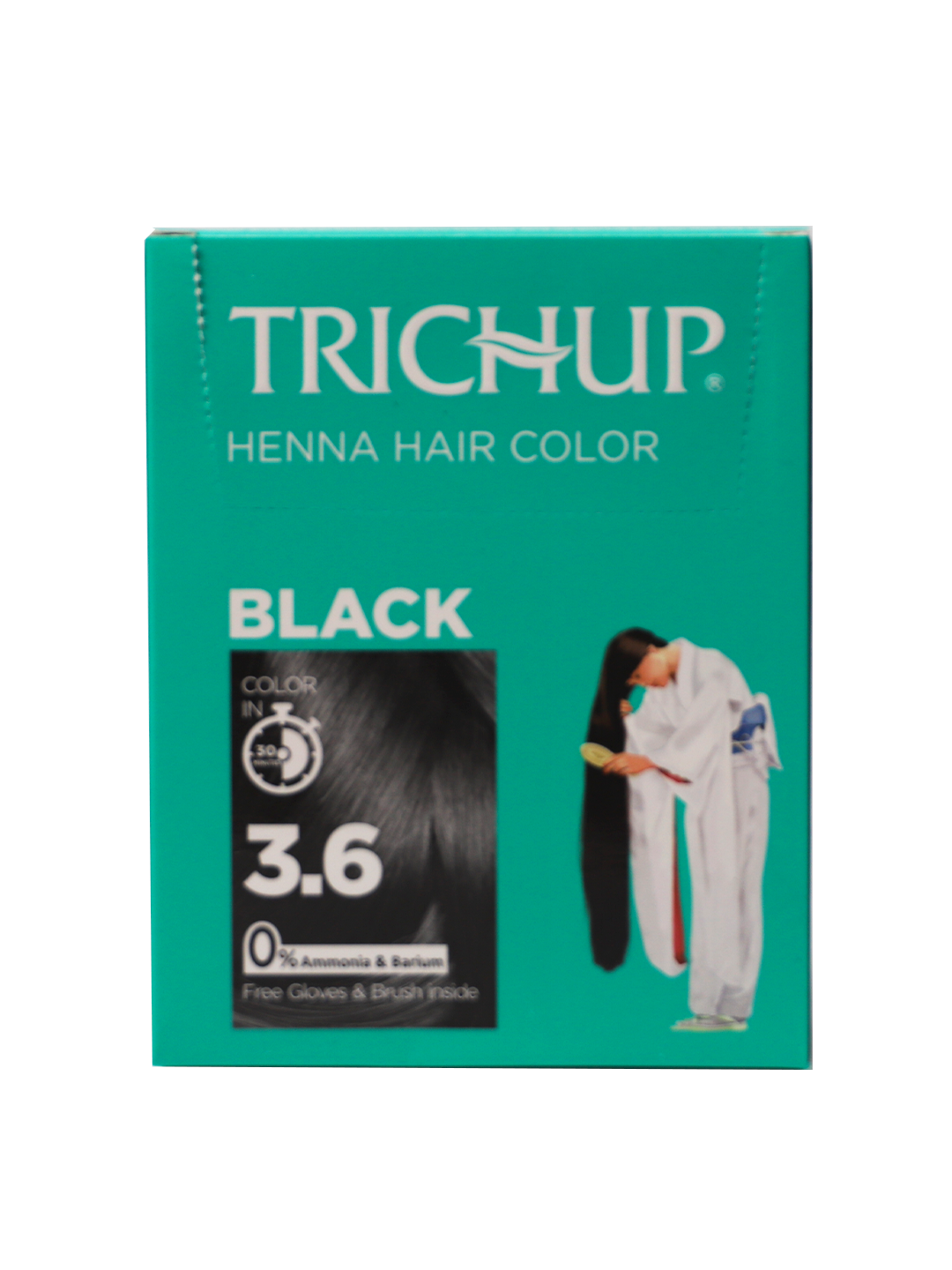 Hina-kraska Trichup Henna Hair Color - Black 6*10g, 3.6 (Trichup)