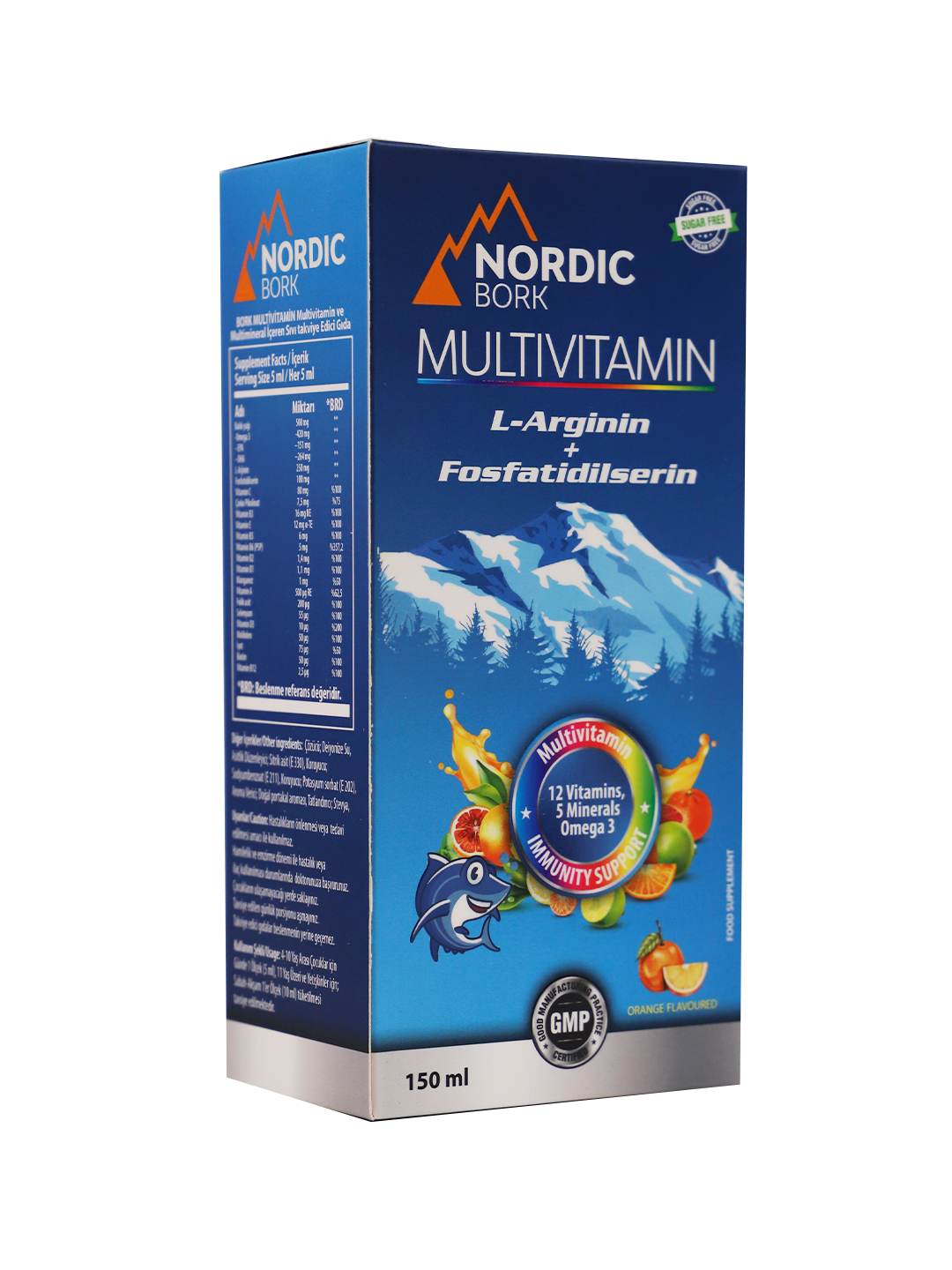Multivitamin L-Arginin+Fosfatidilserin 150ml (Nordic)