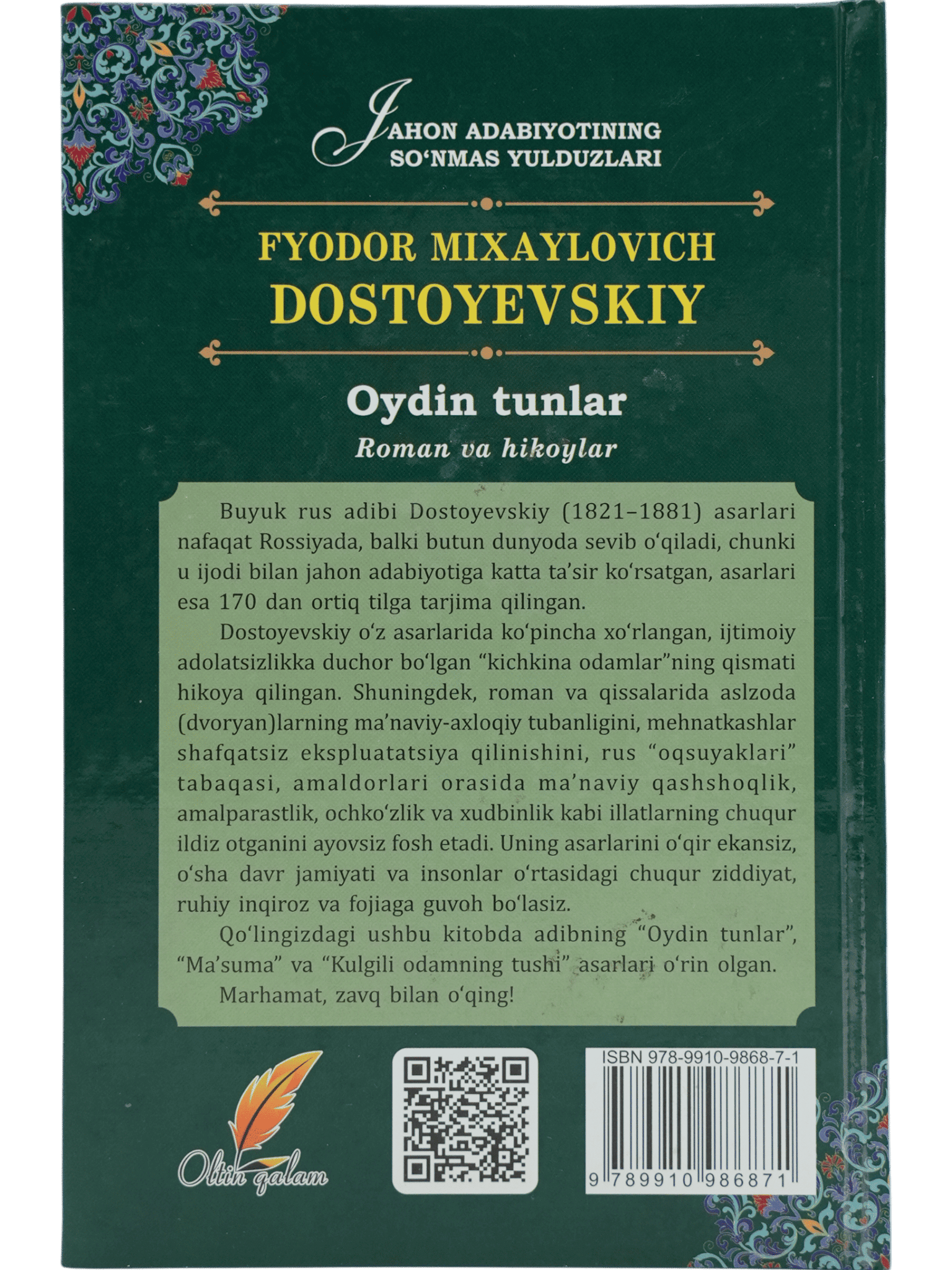 Oydin tunlar Dostoyevskiy F.M